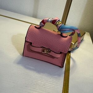 Pink Mini Women's Bag with Scarf Handle